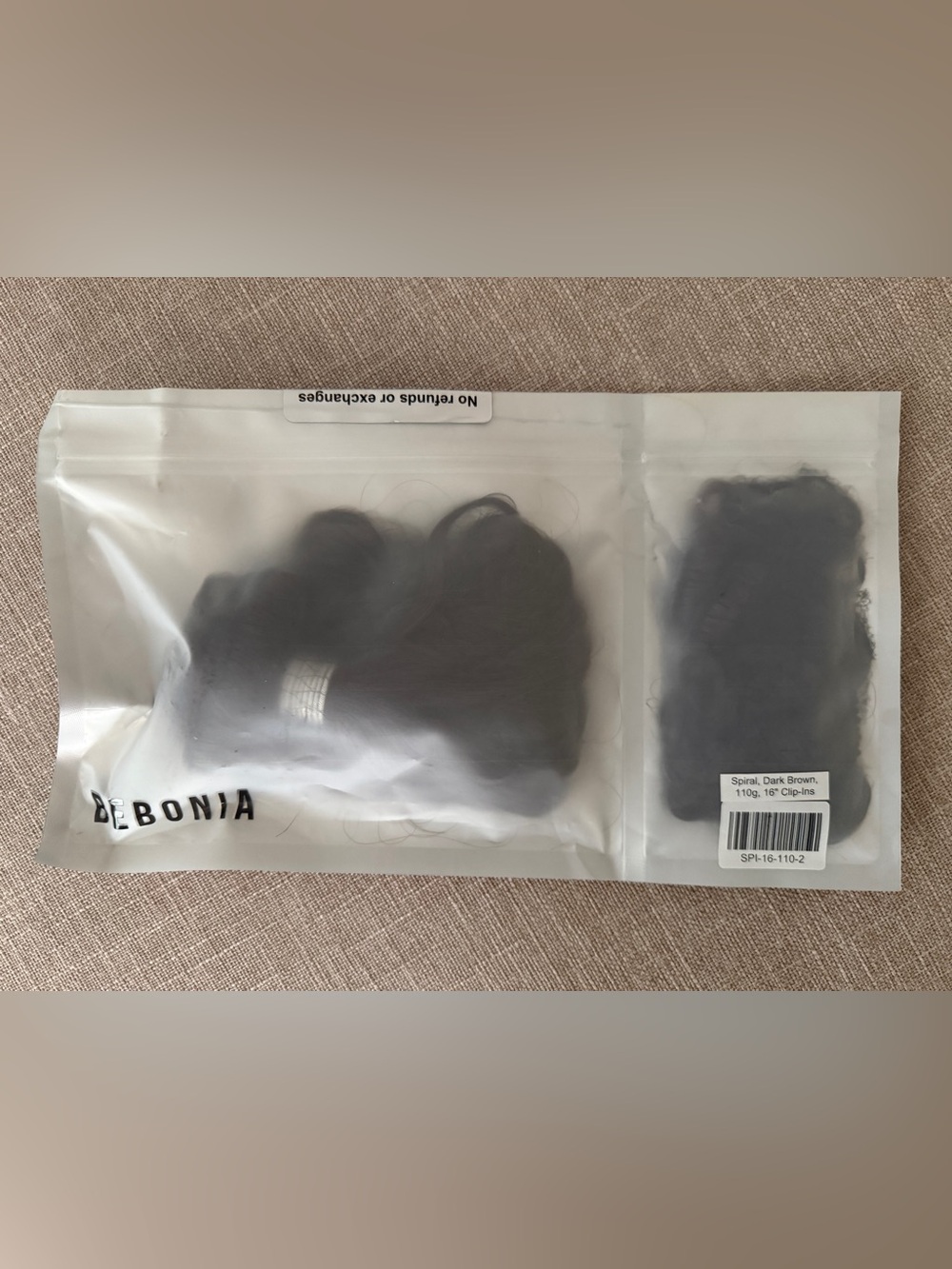 Bebonia Remy Human Hair Dark Brown Spiral Clip-In Hair Extensions